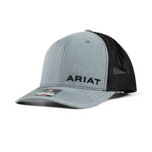 Ariat Offset Logo Cap Grey With Ventilated Black Mesh Back